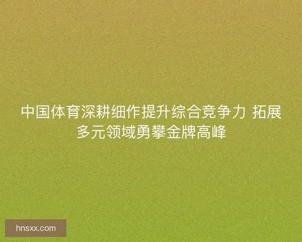 中国体育深耕细作提升综合竞争力 拓展多元领域勇攀金牌高峰